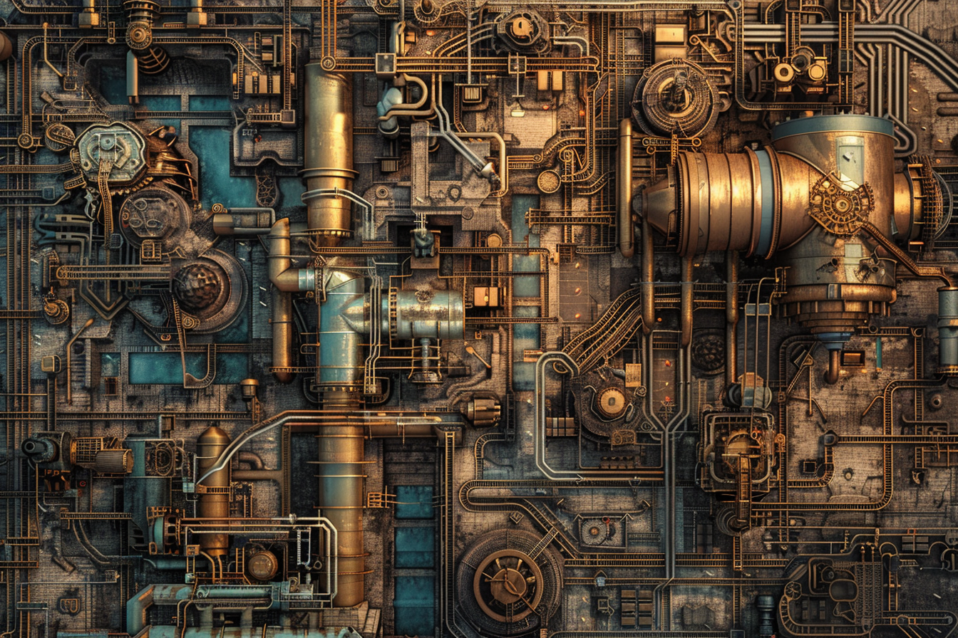 Steampunk industrial city map design