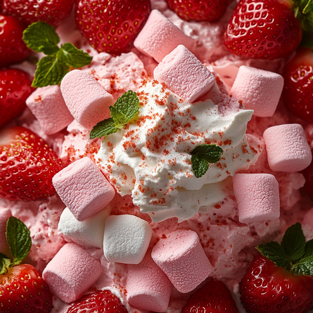 Colorful Fresh Strawberry Fluff Salad