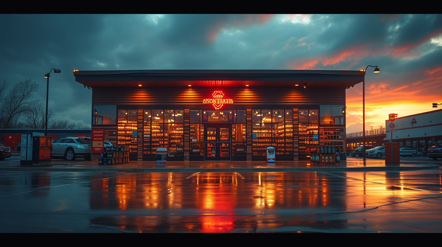 Strip Mall Wine Store Exterior