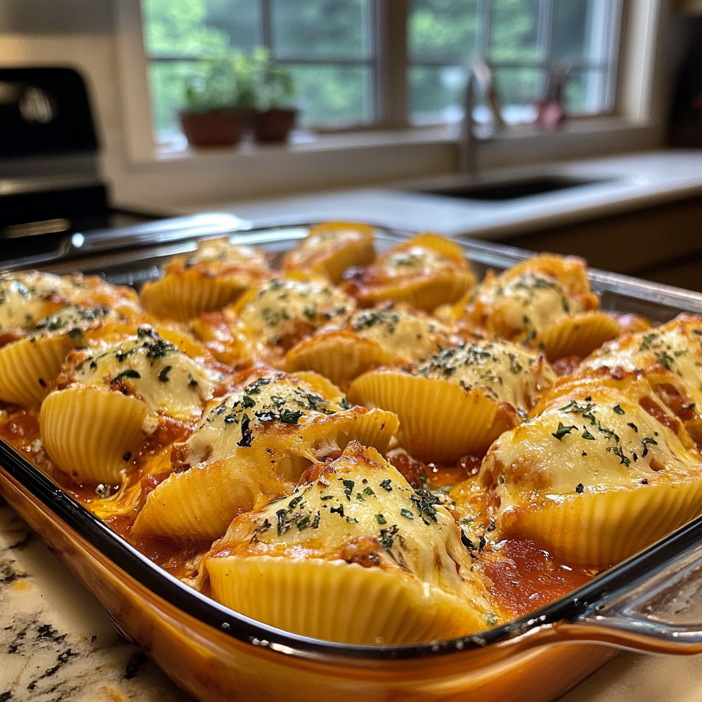 stuffed cheese shells kitchen table