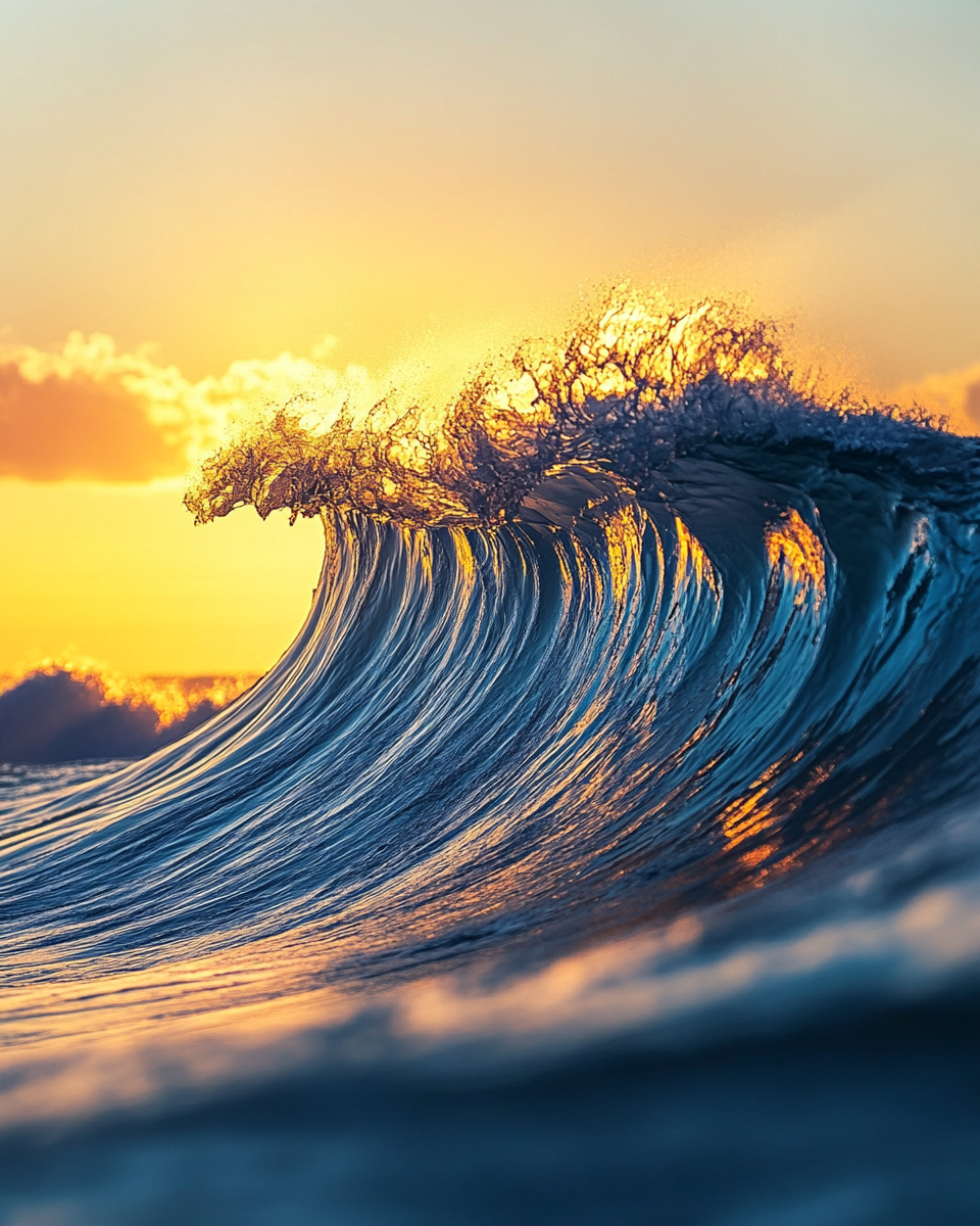 Awe-inspiring sunrise wave dance