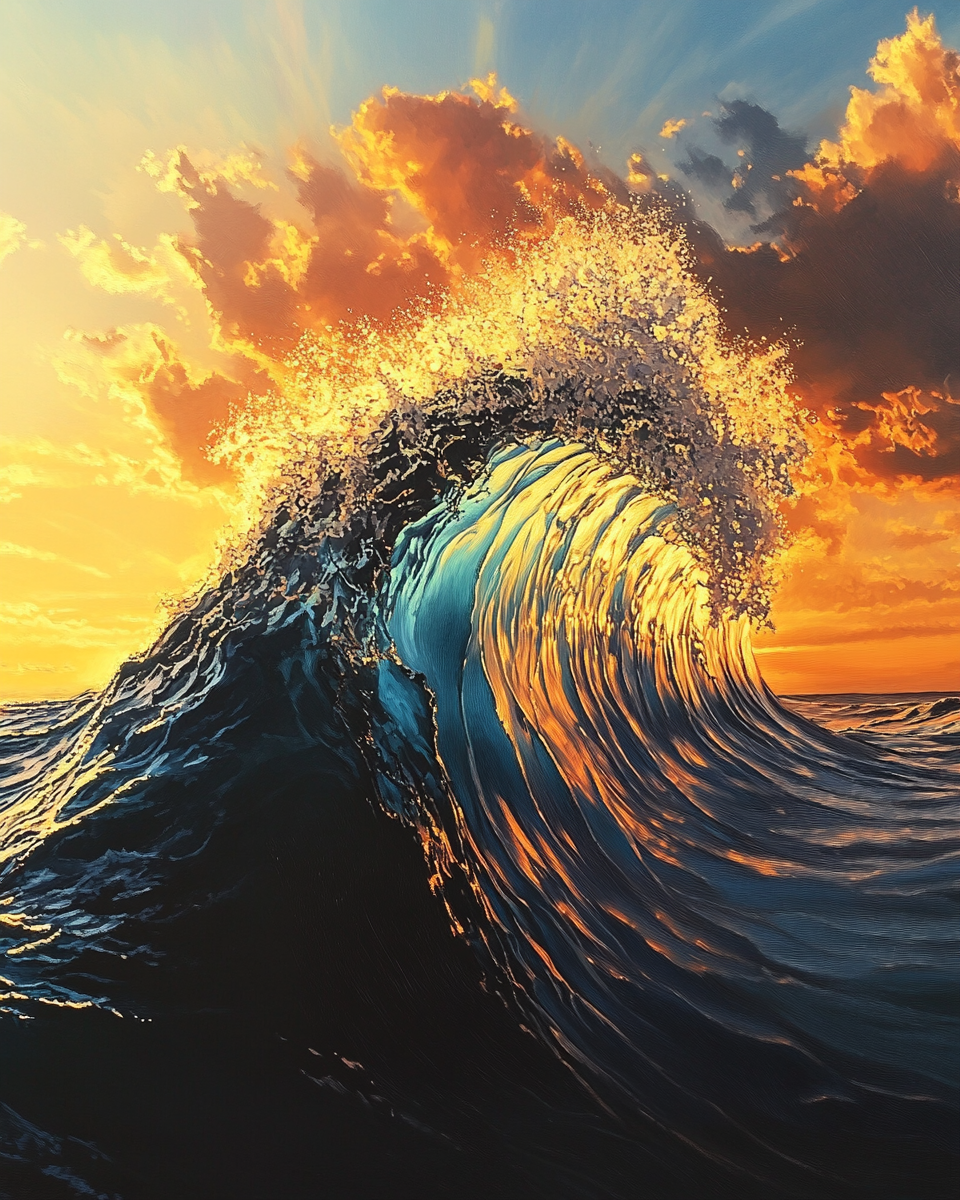 Colossal wave at sunrise