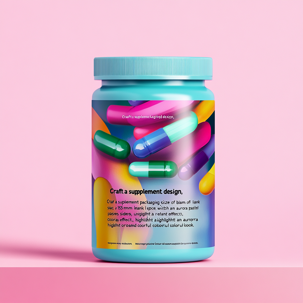 Vibrant pastel colors supplement packaging design