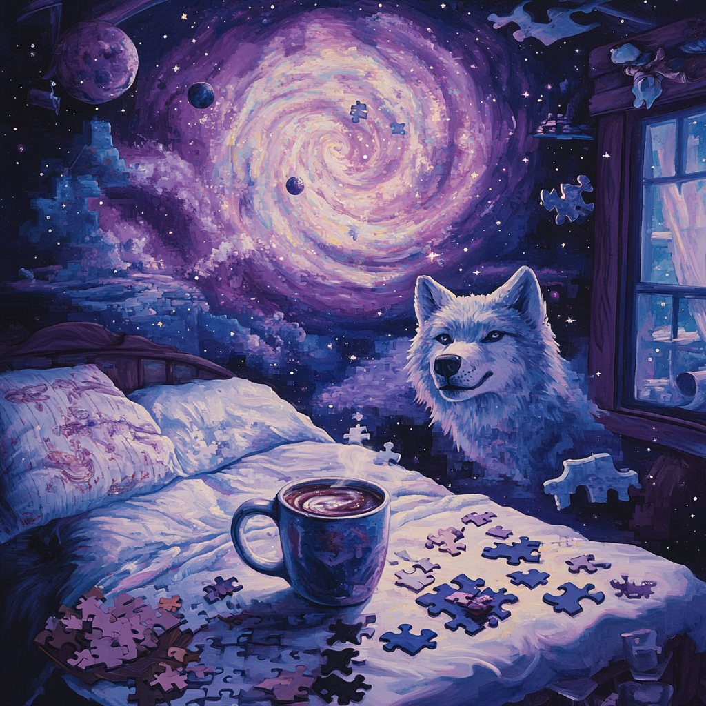 Cosmic Wedding Hot Chocolate Wolf