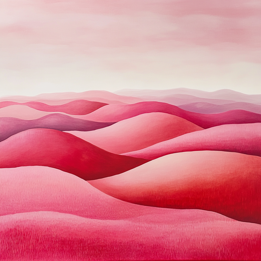 Pink rolling hills landscape photo