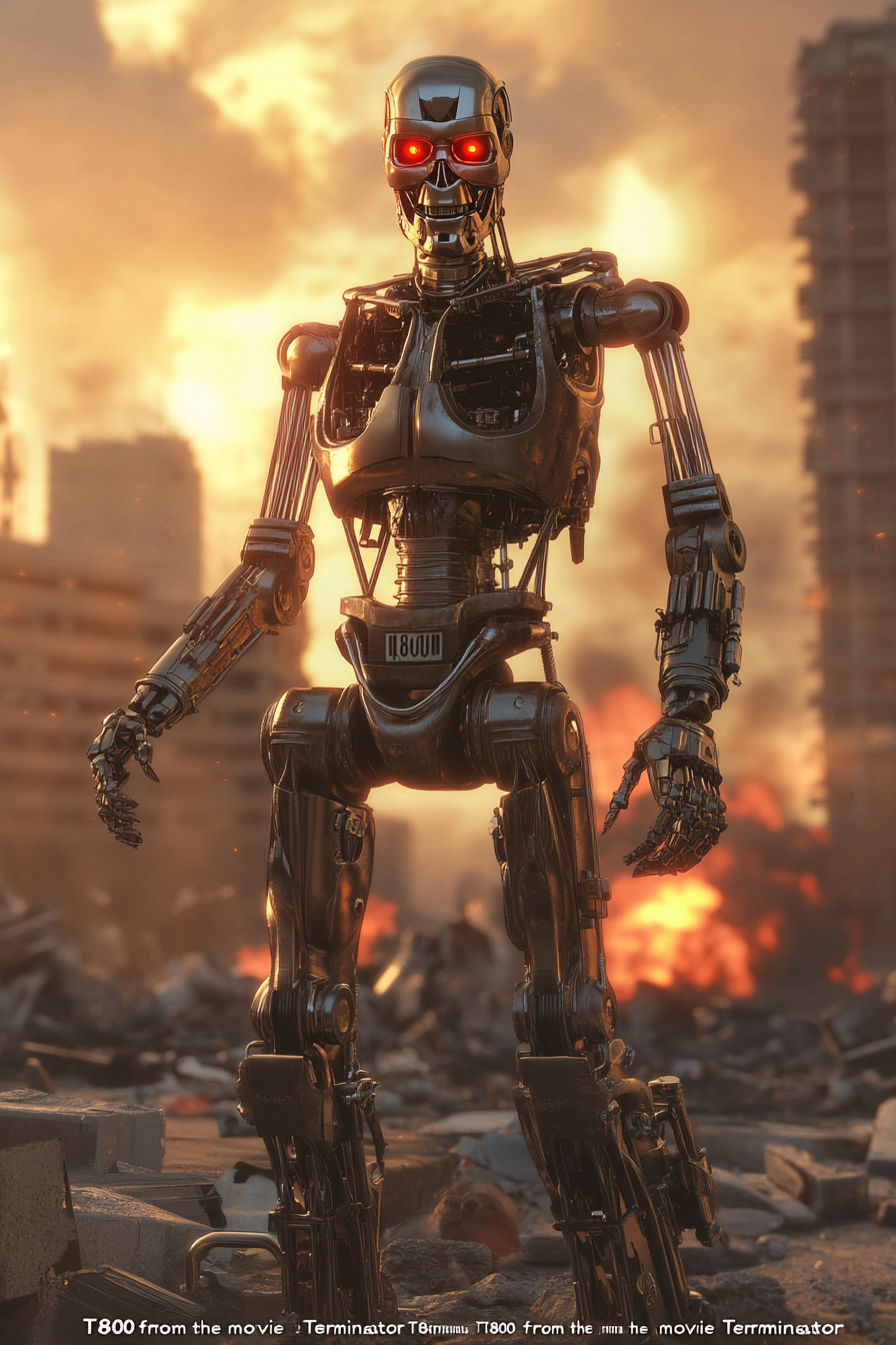 T800 Terminator Movie Robot Cityscape