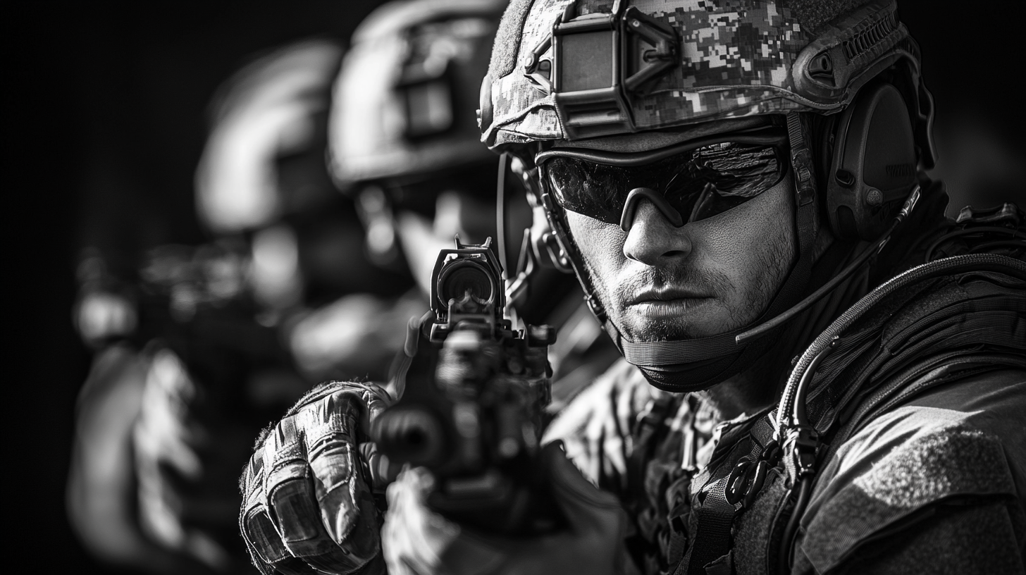 tactical team leadership monochrome photo