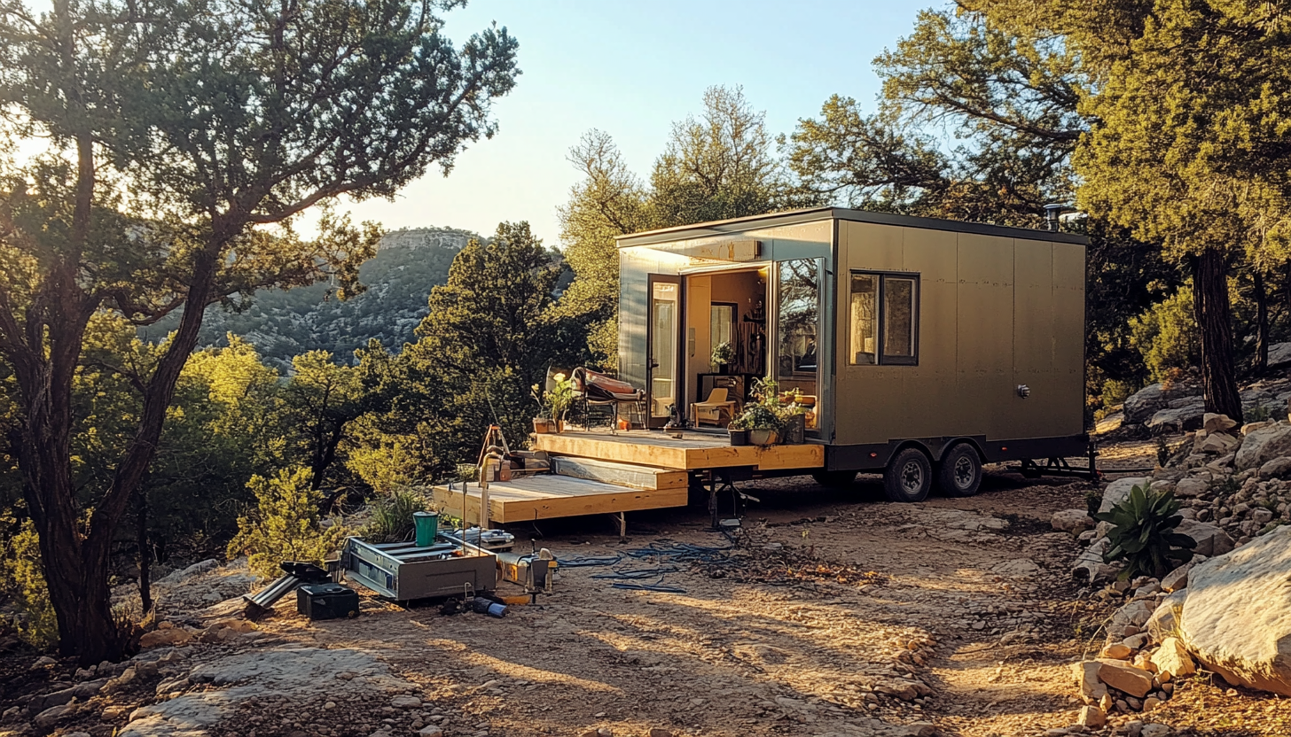 Tiny House Leveling on Trailer