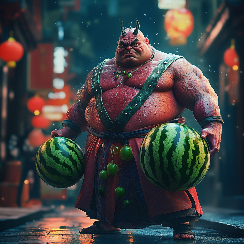 Traditional Chinese Marvel Superheroes Watermelon Villain