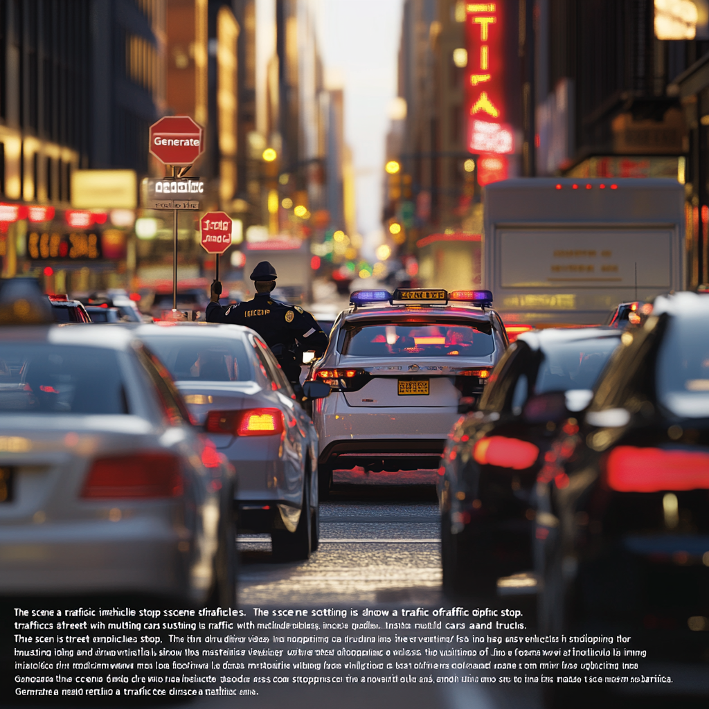 Traffic Officer Directing Vehicles Safety