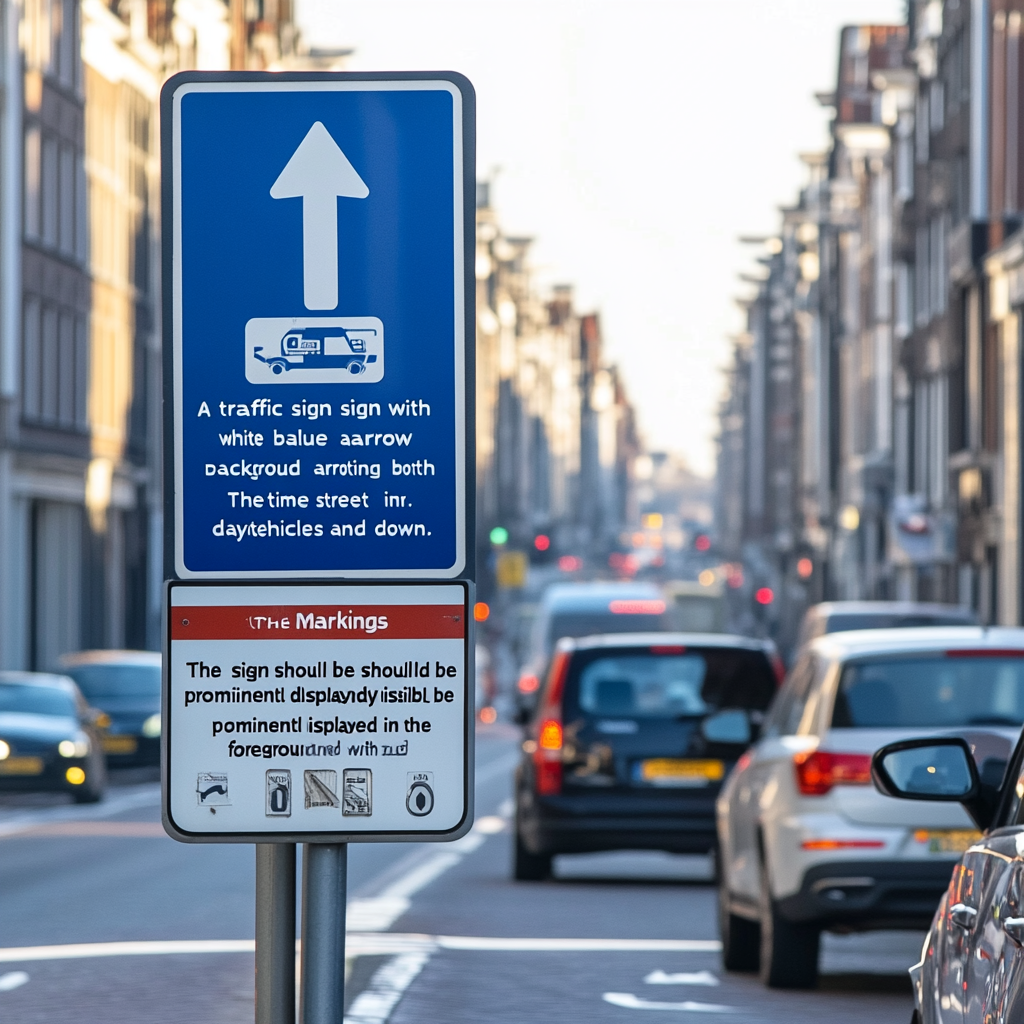 Dutch traffic sign with blue background