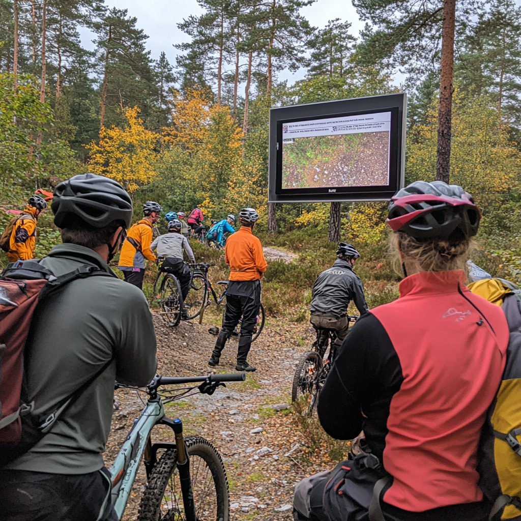 volunteers working on mountain bike trail