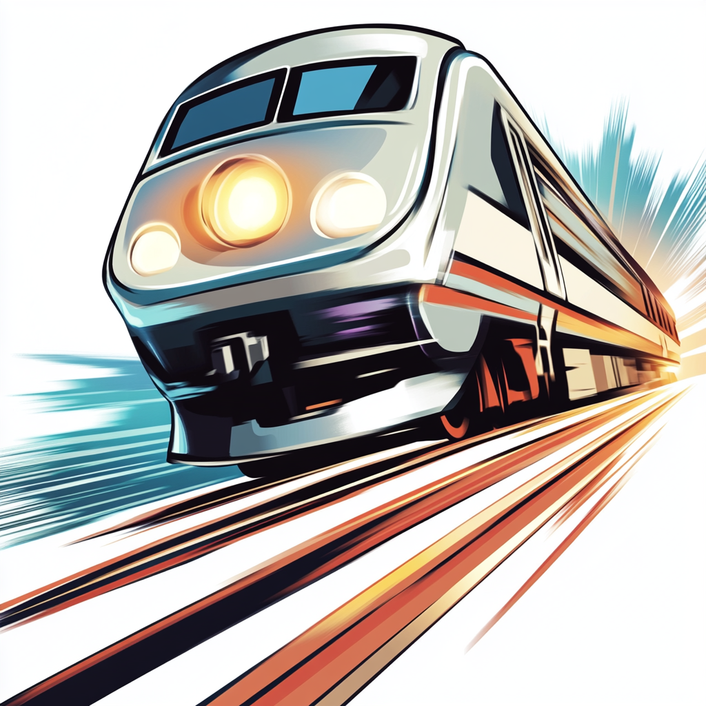 Train logo charging forward