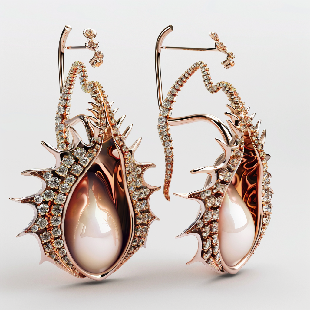 Rose Gold Venus Fly Trap Earrings