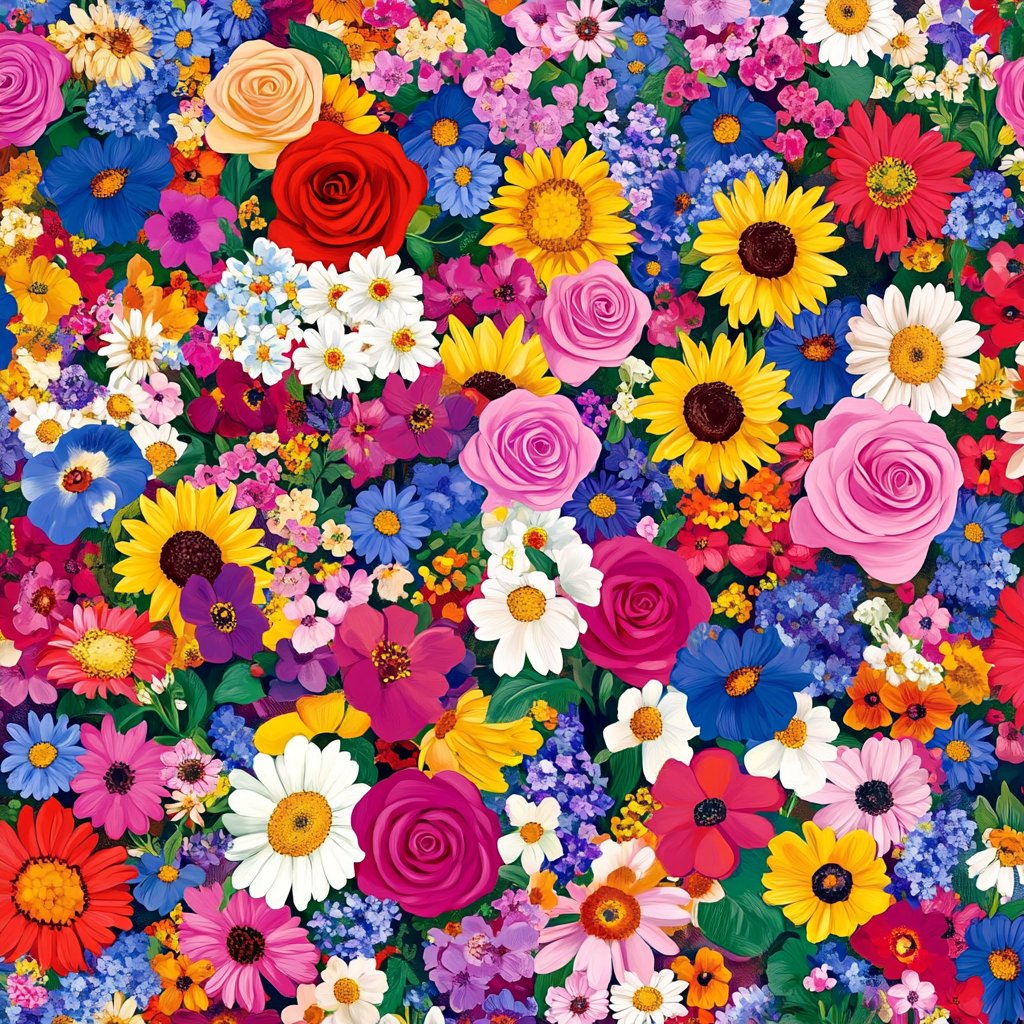 Colorful Vibrant Floral Abundance Flowers