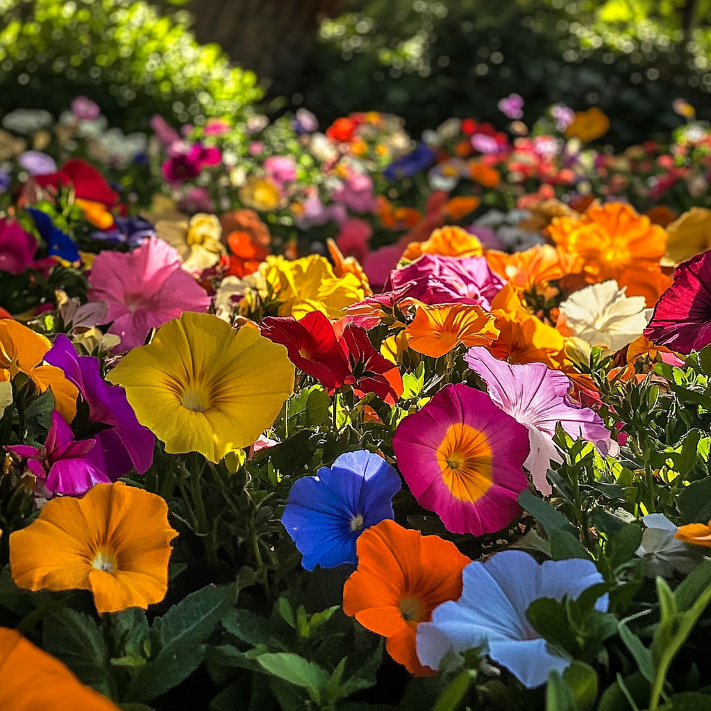 Colorful Flowers Garden Sunlight iPhone Photo