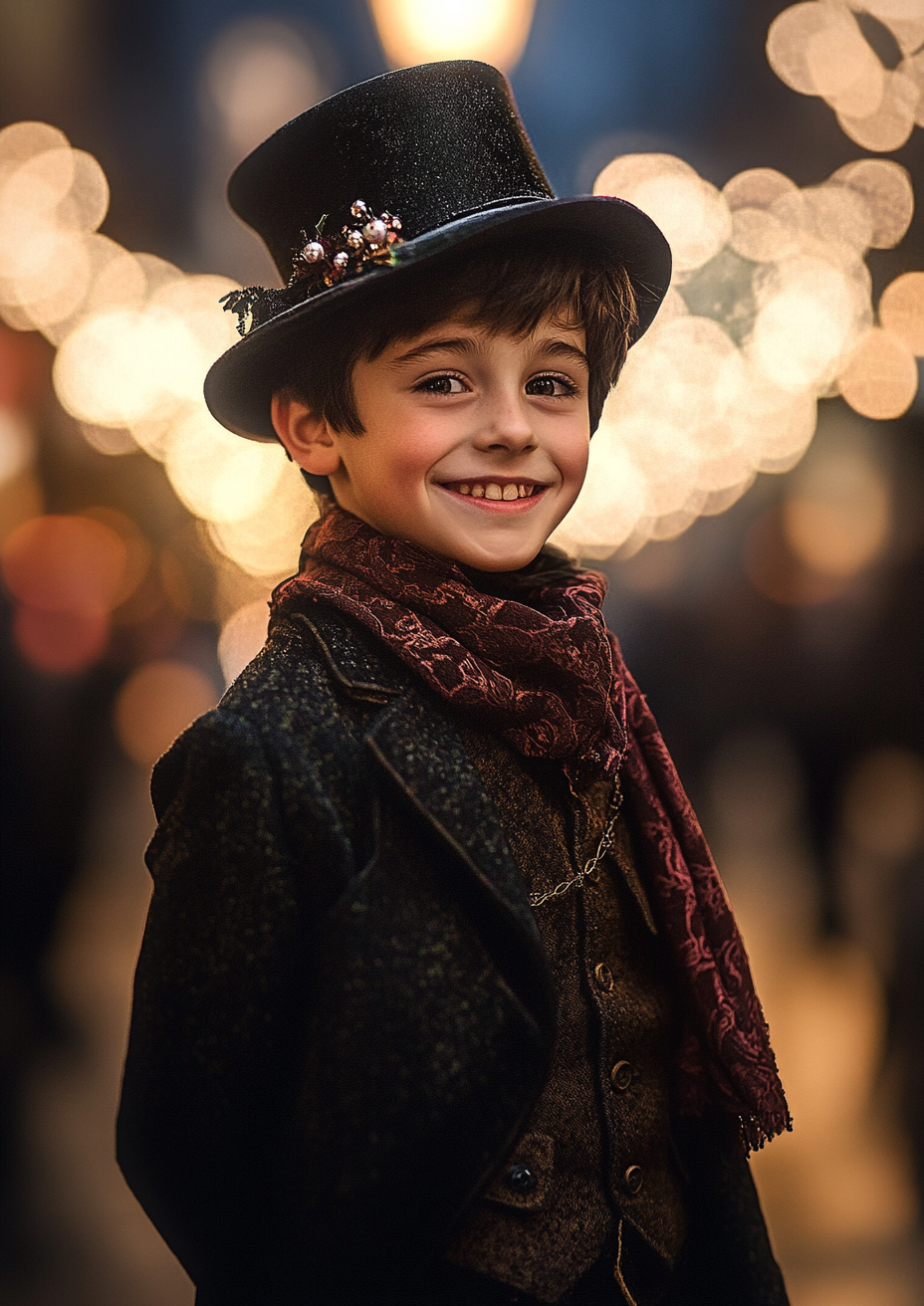 Smiling Victorian Boy Christmas London