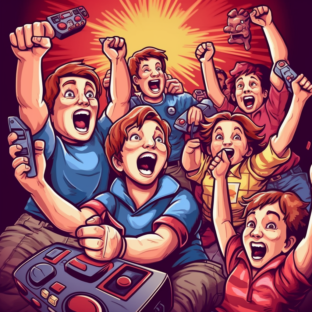 Kids Cheering Video Games Nightmare