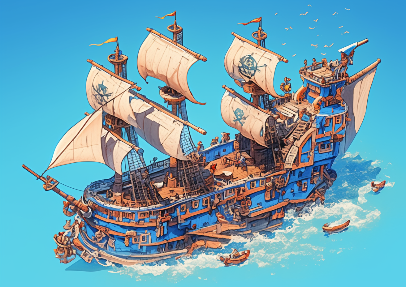 Pirate Ship Cartoon Art