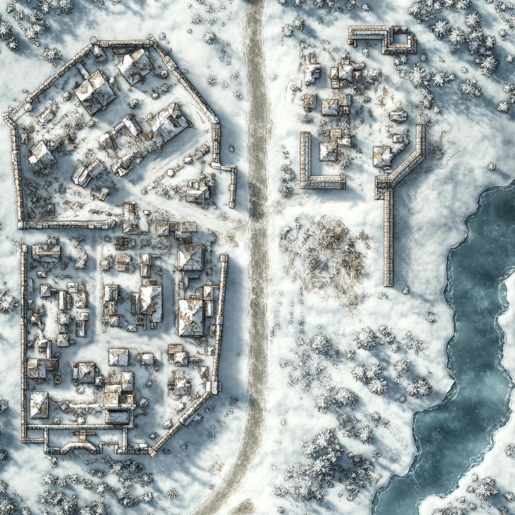 Winter city walls tundra map