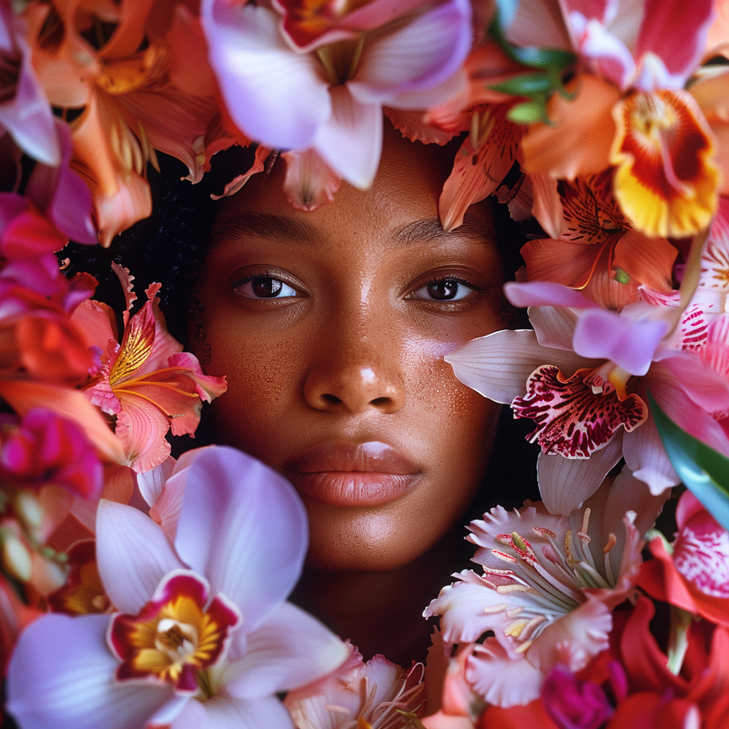 Woman with flower crown portrait