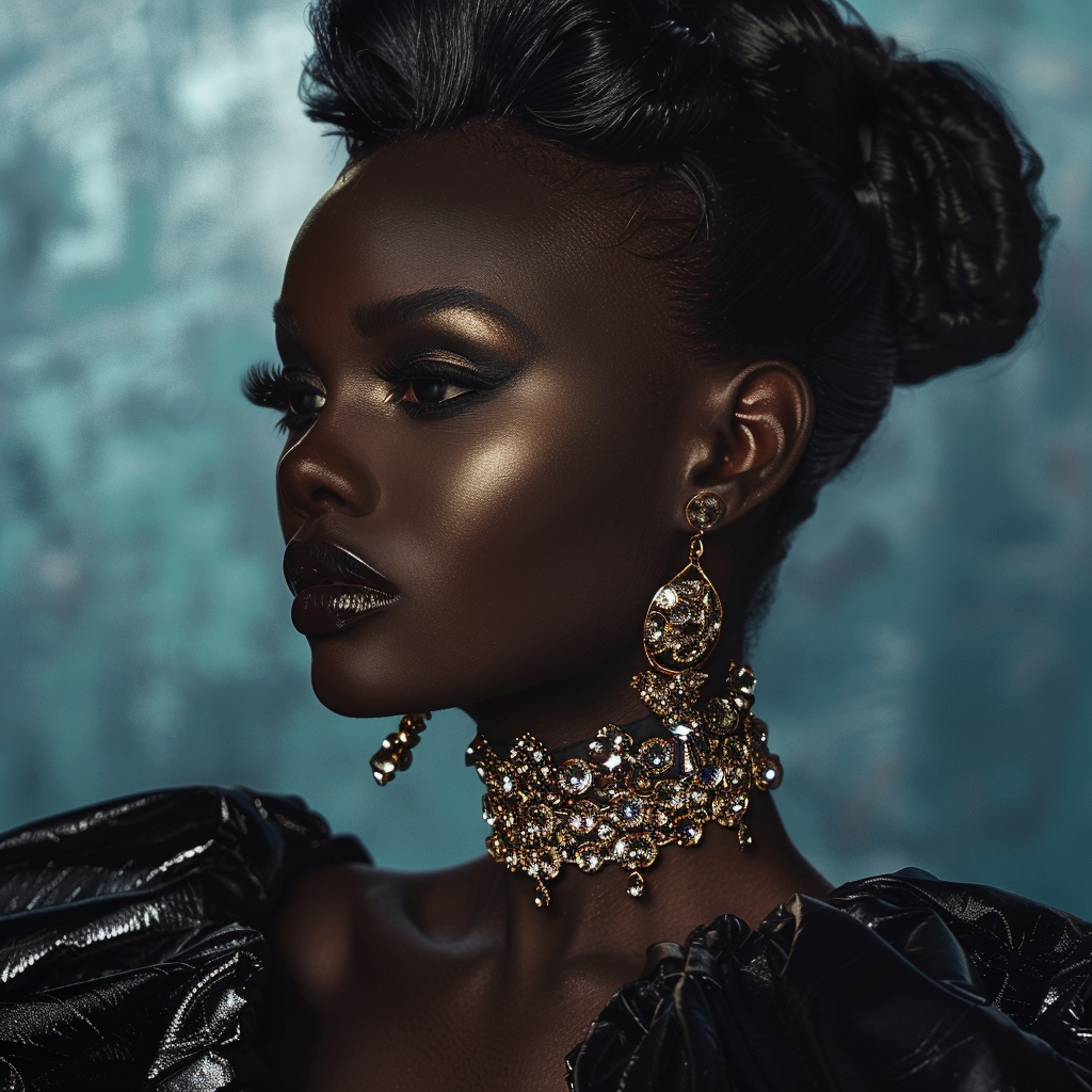 Woman with rich skin tones