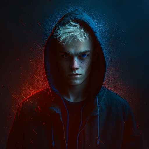 young male in hoodie with blonde hair