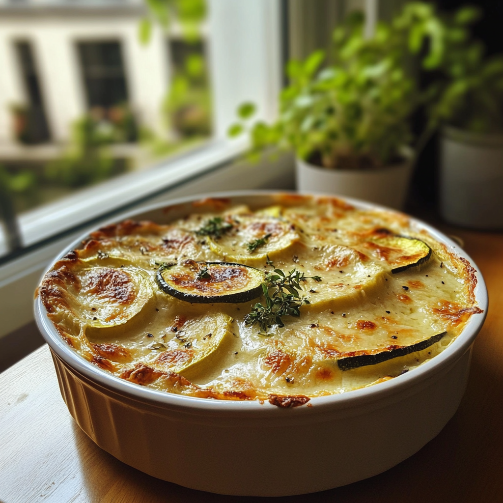 Zucchine Gratinate on Kitchen Table