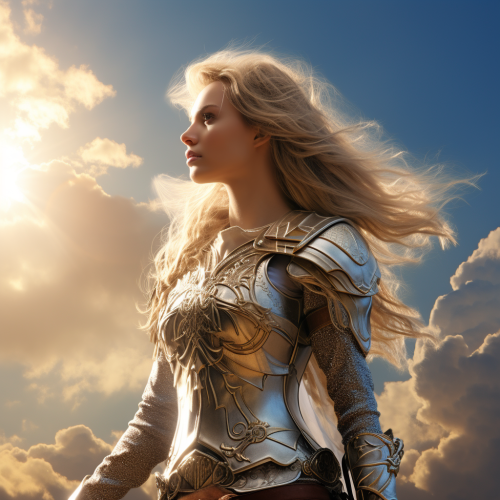 4. Image of a stunning celestial warrior princess with blond hair