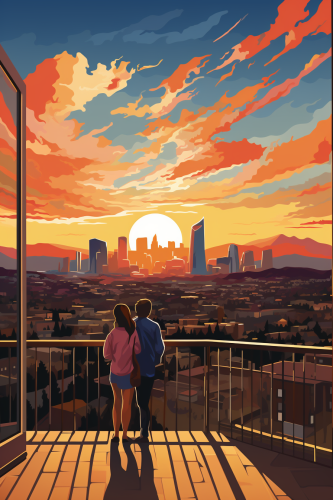 4. Scenic Denver, Colorado skyline artwork 4. Scenic Denver, Colorado skyline artwork