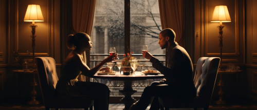 4. Couple enjoying an elegant dinner together