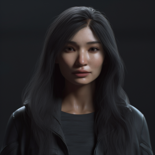 4.  Goth Gemma Chan with Gray Hair