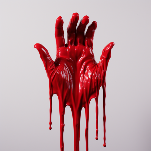 4. ALT Text for Image -  Colorful handprints dripping red paint