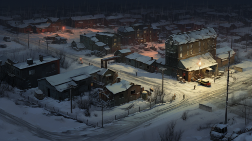 4. Image of Disco Elysium in a small winter town