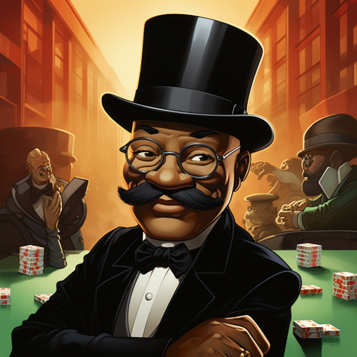 African American man playing Monopoly with dice