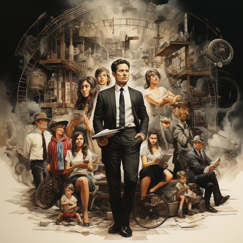 4. Ink illustration of hereditary family business