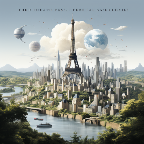 4. Vibrant French cityscape at sunset