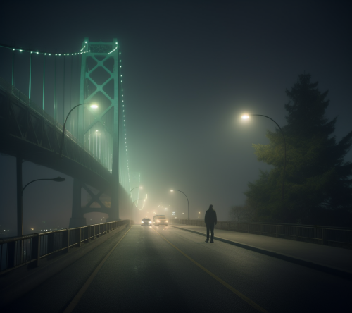 4. Serene moment on quiet bridge