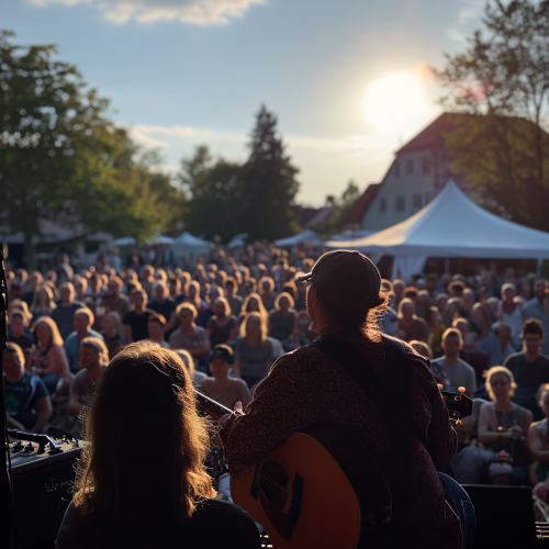 4. Energetic outdoor concert with 300 attendees