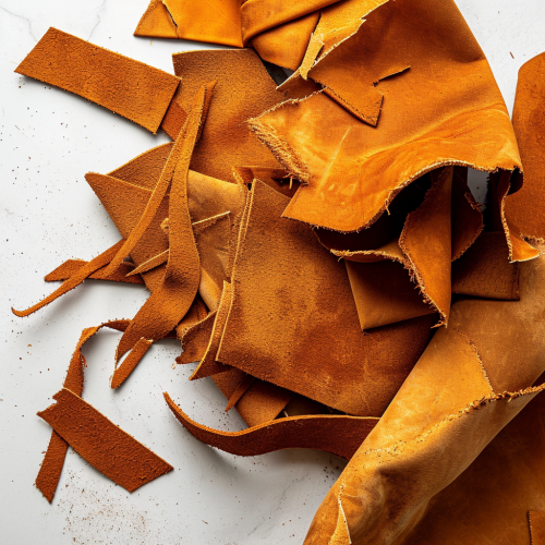 4. Soft suede pieces on white background