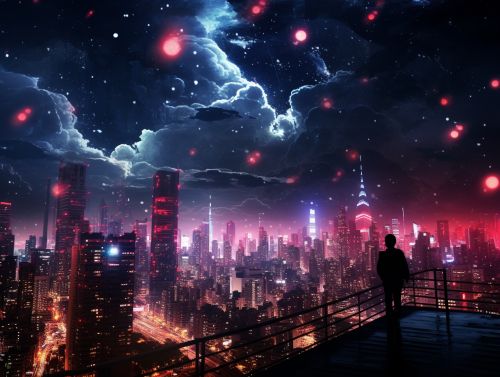 4. Illuminating Tokyo night sky view.