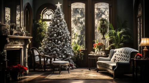 Christmas tree in 1940 living room