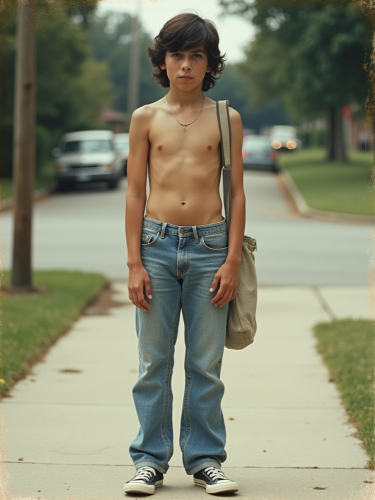 1980s Teen Newspaper Delivery in Summer Suburbs