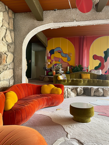 Vintage living room winter 2019