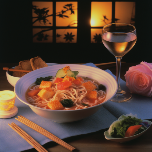 Cool, moody 1990s ramen print