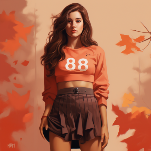 Stylish female in 2020 clothes illustration