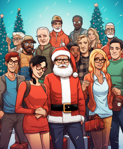 Multigenerational people in action pose for GTA Multigenerational people in action pose for GTA