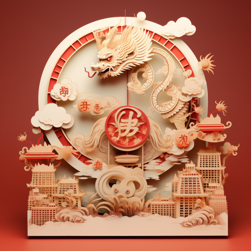 Colorful dragon greeting card