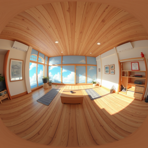 360 Degree Panorama of Anime Cartoon Room