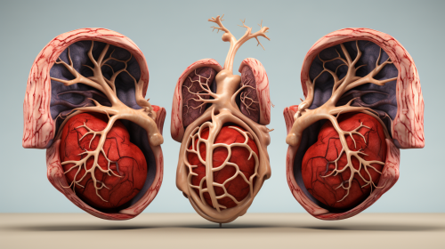 Detailed illustration of 3D human kidneys